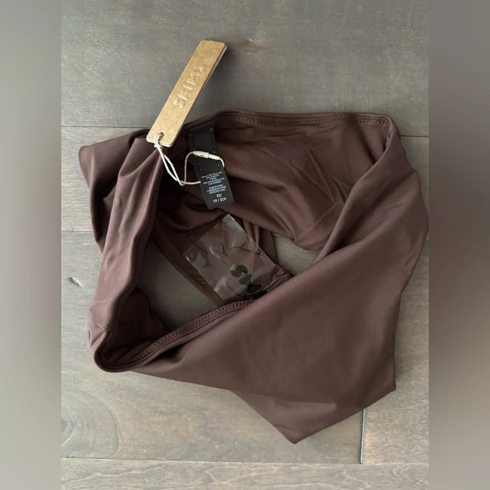NWT SKIMS Swim Mid Waist Bottoms-Cocoa